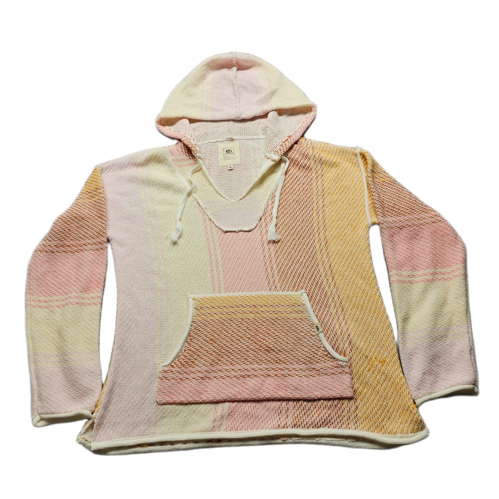 Rip Curl Baja Hoodie Womens S Multicolor Striped Long Sleeve Drawstring Pullover